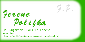 ferenc polifka business card